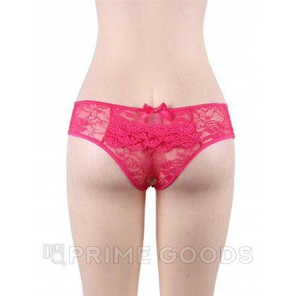 Кружевные трусики с доступом розовые (размер 3XL-4XL) от sex shop primegoods фото 2