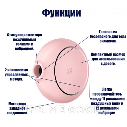 Воздушный клиторальный стимулятор с вибрацией Satisfyer Pro To Go 3 розовый от sex shop primegoods фото 7