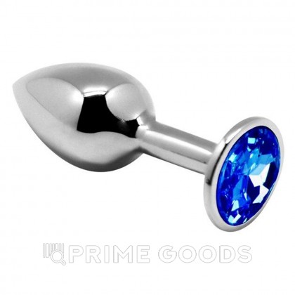 Анальная пробка Alive Anal Pleasure металл, с синим кристаллом S: 7х2,8 см  от sex shop primegoods