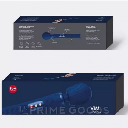 Универсальный вибромассажер (wand) Vim от Fun Factory (темный синий) от sex shop primegoods фото 4