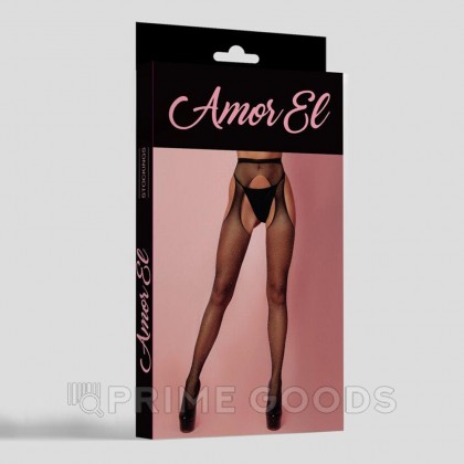 Чулки с поясом в стразах (S/L) от sex shop primegoods фото 5
