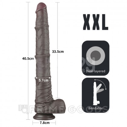 Реалистичный фаллоимитатор Lovetoy KING SIZED (33,5×5,7 см) с двойным покрытием, чёрный от sex shop primegoods фото 3