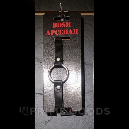Кляп с кольцом из черной кожи лак от sex shop primegoods фото 2