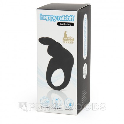 Эрекционное кольцо Happy Rabbit с вибрацией, черное от sex shop primegoods фото 5