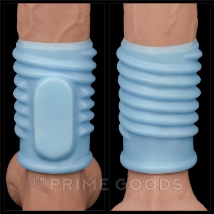 Насадка на пенис с вибрацией Spiral Knights Ring  (10*3,6) голубая от sex shop primegoods фото 2