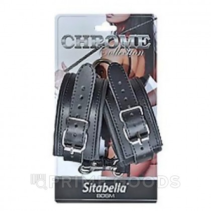 Кожаные наручники-оковы Sitabella Chrome Collection от sex shop primegoods фото 3