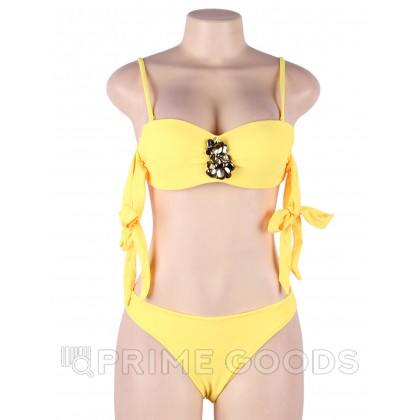 Купальник с завязками Rhinestone Yellow (S) от sex shop primegoods фото 9