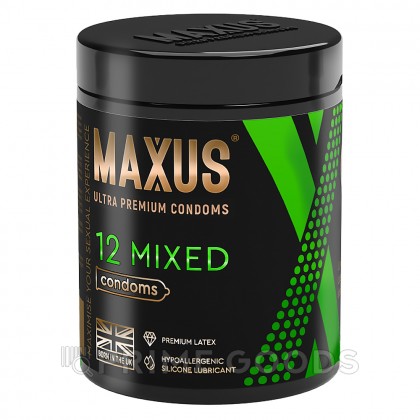 Презервативы гладкие, тонкие и с текстурой MAXUS Mixed X-Edition, микс 3 видов, 12 шт. от sex shop primegoods