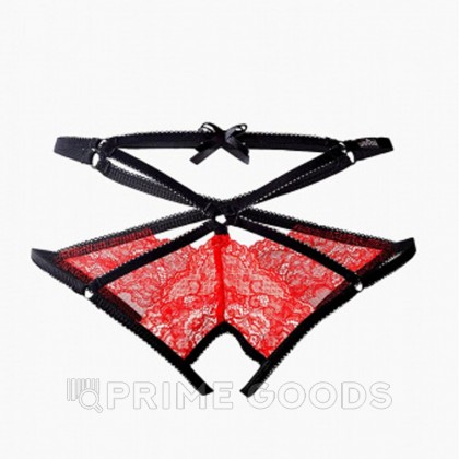 Трусики с доступом и переплетением лент красные Le Frivole Easy to love (XS/S, 40-42) от sex shop primegoods