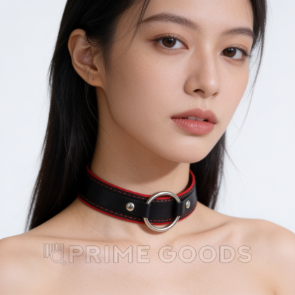 Ошейник с мягкой красной подкладкой от sex shop primegoods фото 3