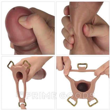 Расширенный набор страпона Ingen 10 (пояс, реалистичный полый дилдо и втулка) XS/S/M от sex shop primegoods фото 5