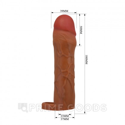 Реалистичная насадка на пенис Hani, 18 см, коричневая от sex shop primegoods фото 5