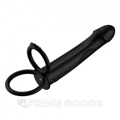 Двойное эрекционное кольцо с вибрацией и фаллоимитатором от sex shop primegoods