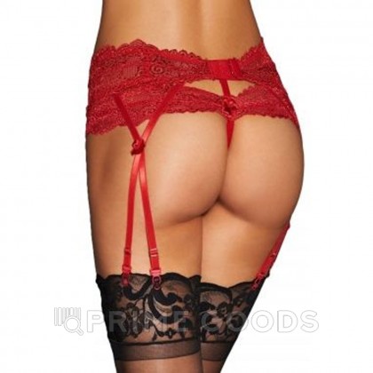 Красный пояс для чулок, размер S от sex shop primegoods фото 2