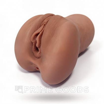 Компактный двойной мастурбатор реалистичного вида 1 (тёмный телесный) от sex shop primegoods фото 6