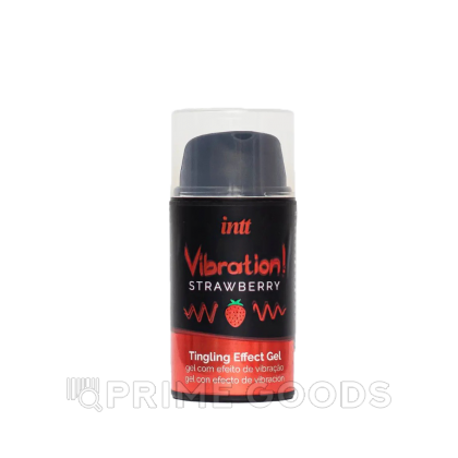 INTT Strawberry Жидкий интимный гель с эффектом вибрации, 15 мл от sex shop primegoods