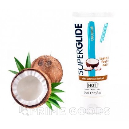 Гель лубрикант на водной основе с ароматом и вкусом кокоса «Superglide» HOT 75 мл. от sex shop primegoods фото 2