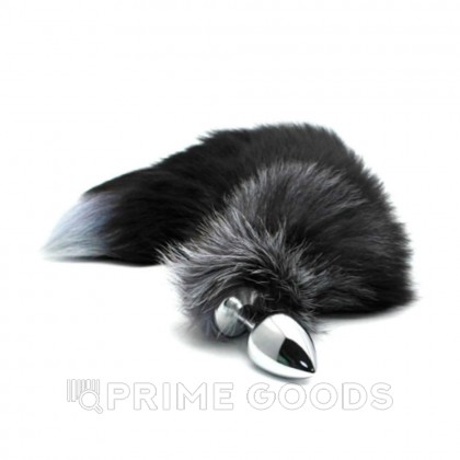 Анальный плаг с лисьим хвостом Black and White Fox Tail L от Alive от sex shop primegoods фото 2