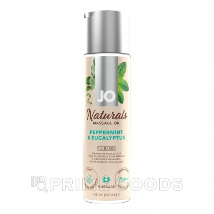 Массажное масло JO - Peppermint & Eucalyptus/Мята и эвкалипт, 120 мл от sex shop primegoods