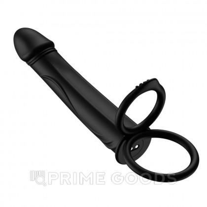 Двойное эрекционное кольцо с вибрацией и фаллоимитатором от sex shop primegoods фото 3