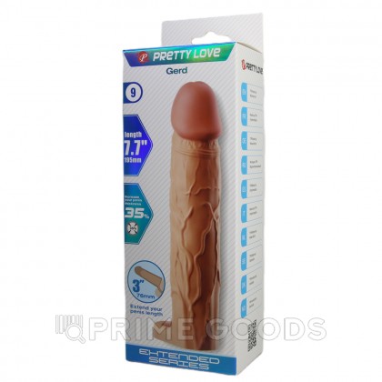 Реалистичная насадка на пенис Gerd, бежевый, 19,5 см от sex shop primegoods фото 10