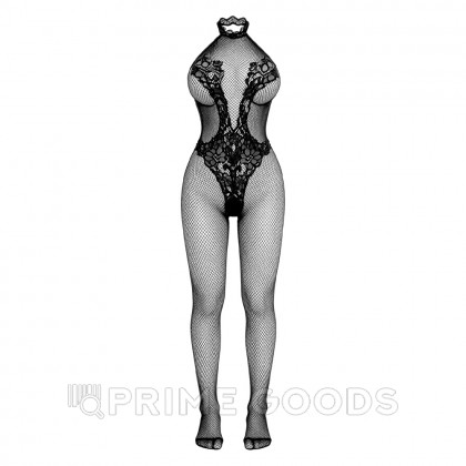 Комбинезон-сетка с кружевными вставками и высоким воротником Drywell (S-M) от sex shop primegoods фото 2