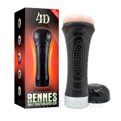 Реалистичный мастурбатор в тубе Rennes с вибрацией от sex shop primegoods фото 8