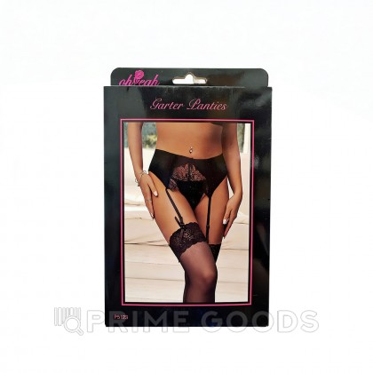 Пояс черный с подвязками + стринги, XL-2XL от sex shop primegoods фото 2