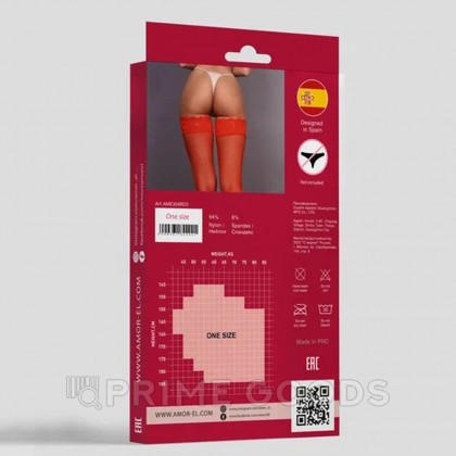 Чулки в мелкую сетку Rosa roja S/L красные от sex shop primegoods фото 4