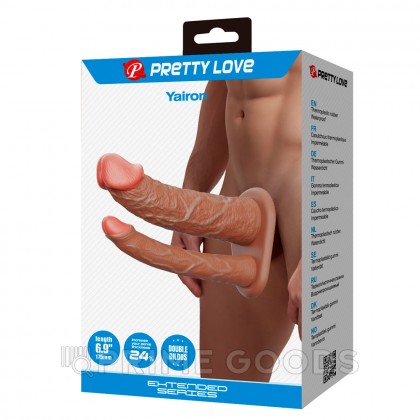 Двойная насадка на пенис Yairon, 17,5 см, телесная от sex shop primegoods фото 5