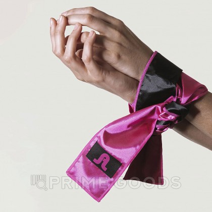 Сатиновая лента розово-черная Adrien lastic от sex shop primegoods фото 5
