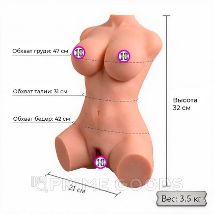 Сексуальный женский торс с вагиной и анусом Vera от sex shop primegoods фото 2