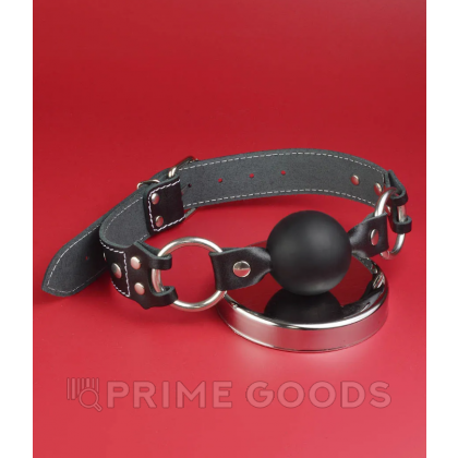 Кляп-шар с декоративной белой строчкой от sex shop primegoods фото 2