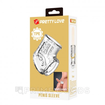 Насадка на пенис и мошонку Pretty love, прозрачная от sex shop primegoods фото 6