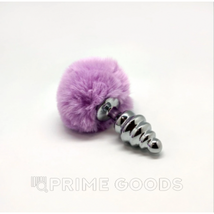 Анальный плаг Alive Fluffy Twist фиолетовый M: 8х3,4 см  от sex shop primegoods фото 5