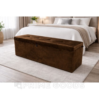 Мягкий диван-софа с полостью для хранения секс куклы коричневый (замша) от sex shop primegoods фото 2