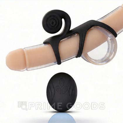 Эрекционное кольцо со стимуляцией для пар SVibe Snail JOVI Arc, черное от sex shop primegoods фото 3