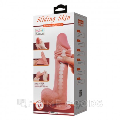 Реалистичный фаллоимитатор Sliding skin, 24 см от sex shop primegoods фото 5