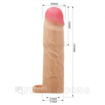 Реалистичная насадка на пенис Gerd, бежевый, 19,5 см от sex shop primegoods фото 8
