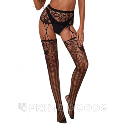 Колготки с имитацией чулков в абстрактном принте (XS-M) от sex shop primegoods