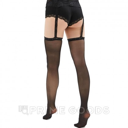 Чулки черные с кружевным поясом (Sense) (S/M) от sex shop primegoods