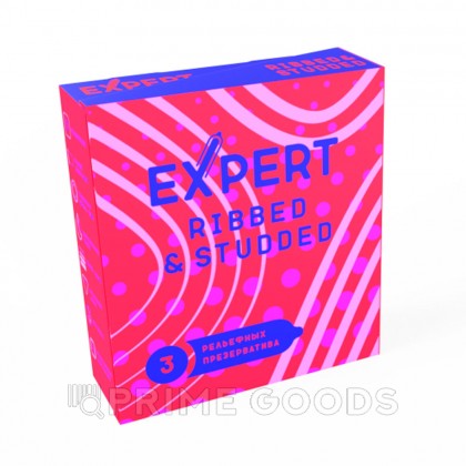 Презервативы EXPERT Ribbed&Studded, ребристо-точечные, 3 шт от sex shop primegoods фото 2
