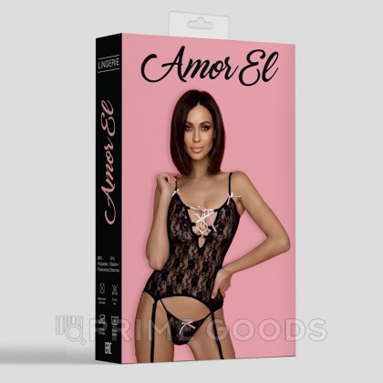 Комплект эротического белья Madrid черный L/XL от sex shop primegoods фото 3