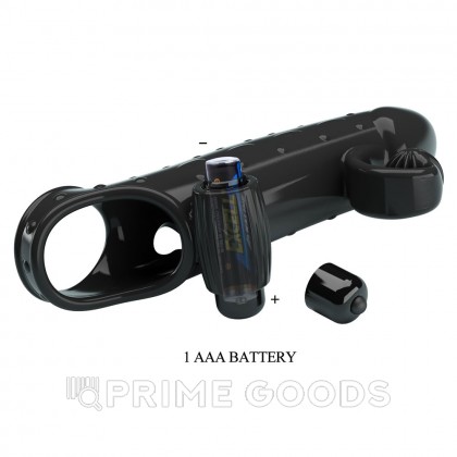 Вибронасадка на пенис «Romance» с кольцом для мошонки черный от sex shop primegoods фото 6