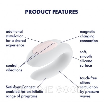 Вибратор для пар Satisfyer Partner Double Joy (белый) от sex shop primegoods фото 7