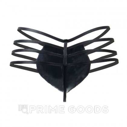 Кожаные мужские стринги Ohyeah Zipper Black, на молнии со стрепами, S от sex shop primegoods фото 6