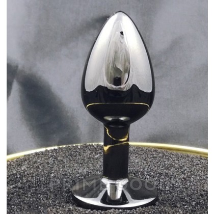 Анальная пробка маленькая с кристаллом, графит от sex shop primegoods фото 2
