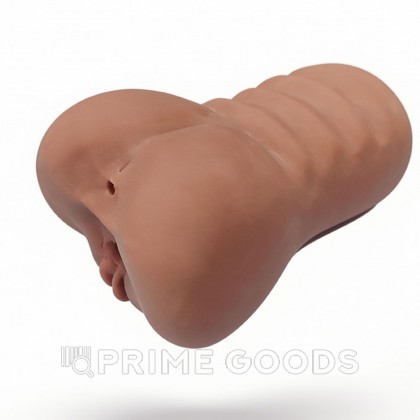 Компактный двойной мастурбатор реалистичного вида 1 (тёмный телесный) от sex shop primegoods фото 2