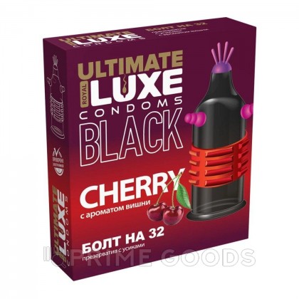 LUXE BLACK ULTIMATE БОЛТ НА 32 - Презерватив с запахом вишни, 1 штука (черный) от sex shop primegoods