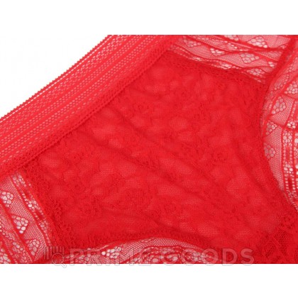 Трусики бразилиана Floral Lace красные (размер XS-S) от sex shop primegoods фото 4